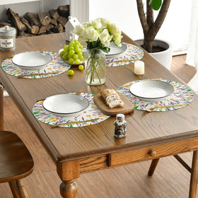 Artoid Mode Lavender Tulip placemats in natural light evoke spring dining.