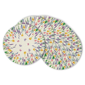 Artoid Mode Lavender Tulip placemats set6 on table protect surfaces and add color.