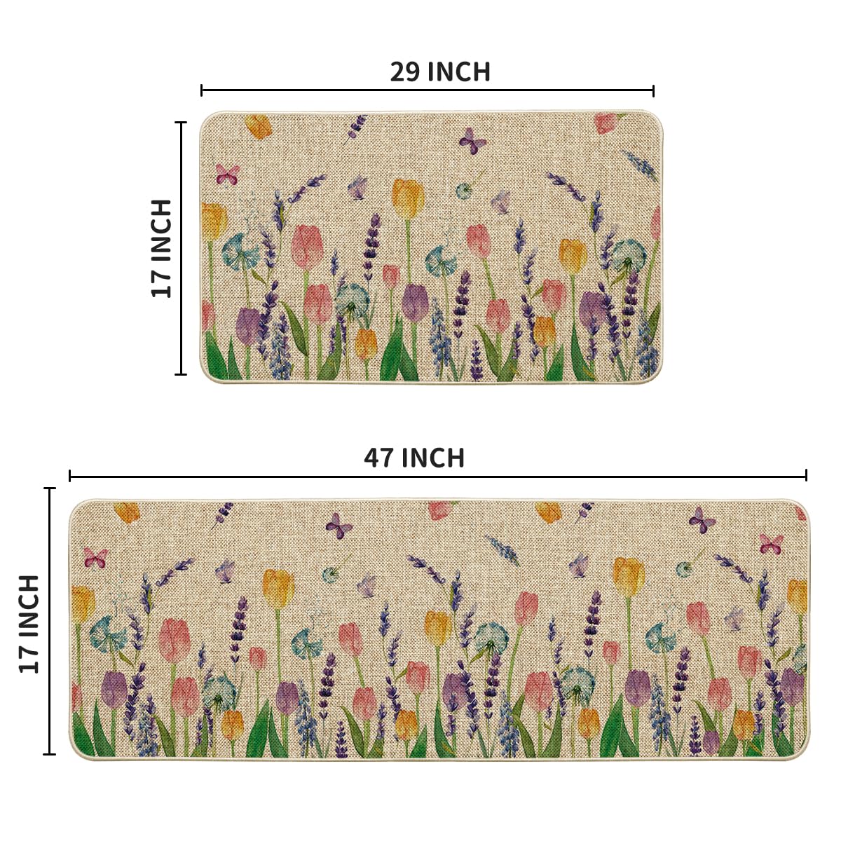Artoid Mode lavender tulip spring mat, durable and easy to spray clean