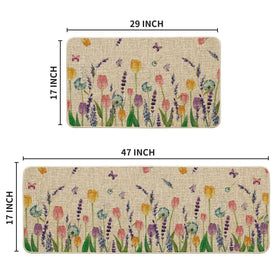 Artoid Mode lavender tulip spring mat, durable and easy to spray clean