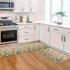 Artoid Mode lavender tulip spring mat in kitchen decor, soft top and low profile