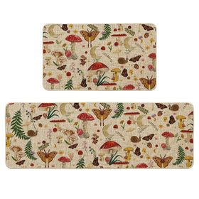 Artoid Mode Mushrooms Butterfly Spring mat 17x29 with vibrant pattern and floor protection.