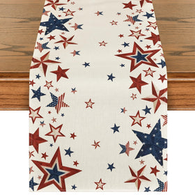 Artoid Mode old style stars flag table runner close-up stitch showing durability
