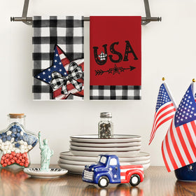 Artoid Mode patriotic 4th of July towels for festive kitchen cleanup.