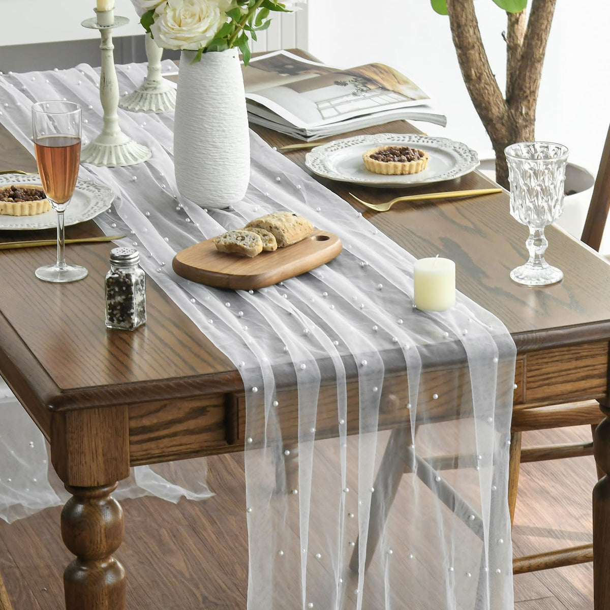 This 28 x 120 inch runner fits long tables for cohesive party setups with six runners.