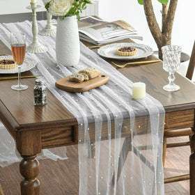 Artoid Mode pearl gauze table runner vibrant colors for festive occasions