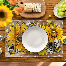 Artoid Mode polka dot placemats add festive color to everyday meals.