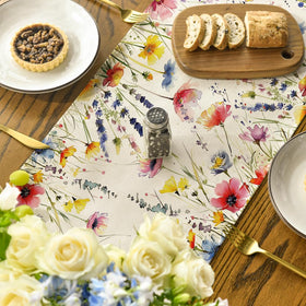 Artoid Mode polyester runner resists shrinking and fading for long-lasting color.