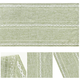 Artoid Mode sage green table runner flat-dry after washing preserves color.