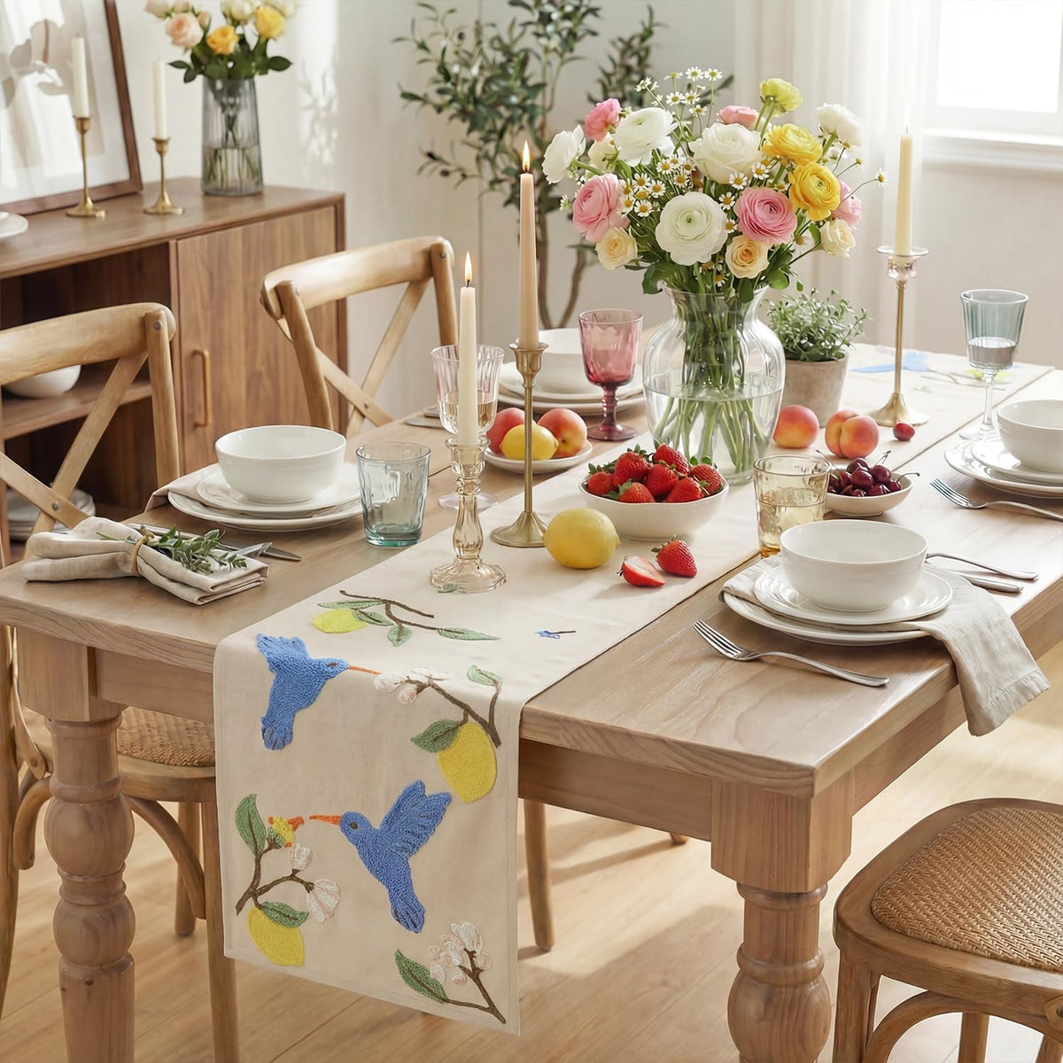 Artoid Mode spring kitchen dining decor table runner on table