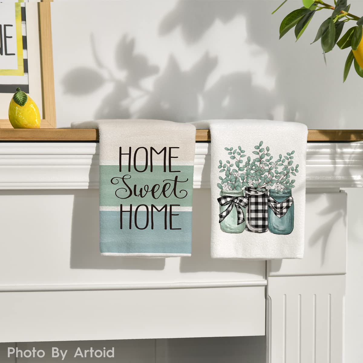 Artoid Mode spring pattern dish towels—vibrant kitchen decor for everyday drying.