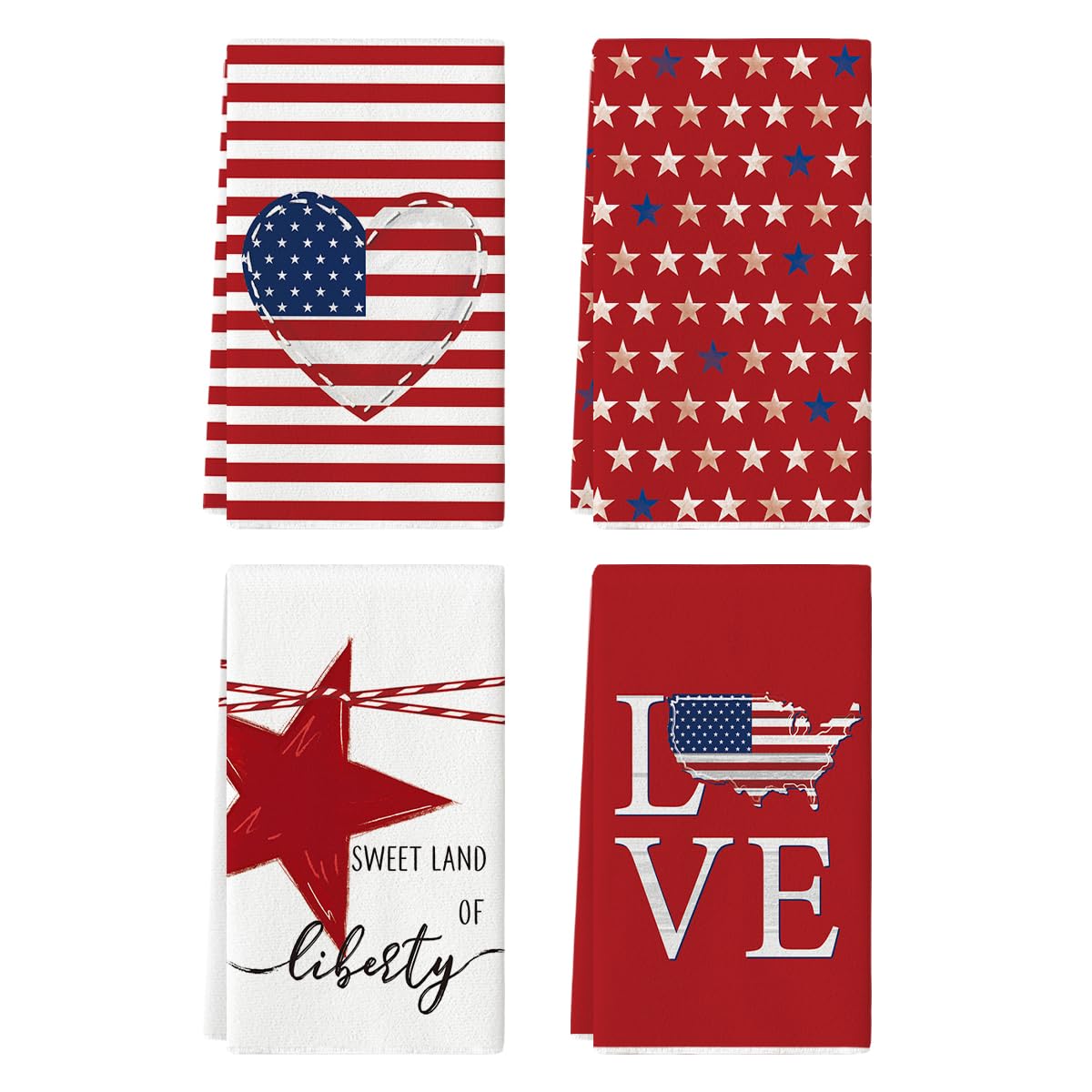 Artoid Mode stripe America Stars pattern towels for everyday kitchen drying.