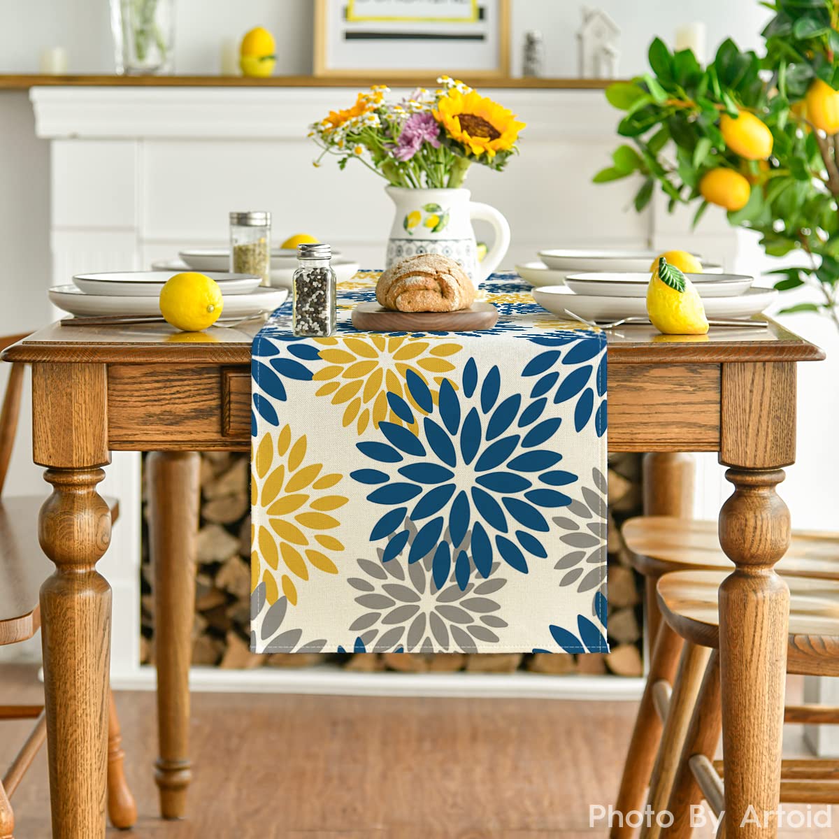 Artoid Mode table runner fabric texture closeup shows soft, durable polyester.