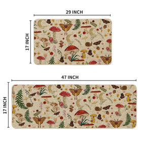 Artoid Mode Mushrooms Butterfly Spring unique pattern mats brighten entryways and decor.