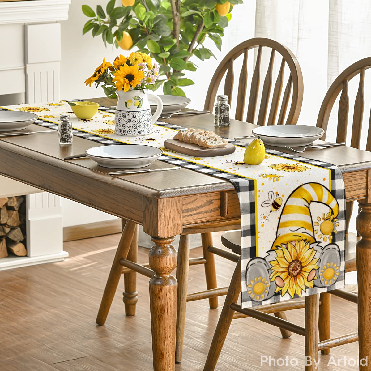 Artoid Mode vibrant pattern table runner brightens any dining table