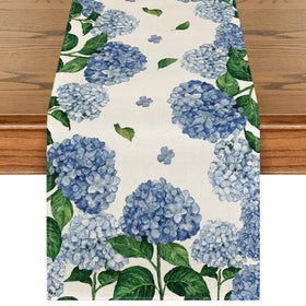 Artoid Mode watercolor hydrangea pattern closeup for vibrant table decor.