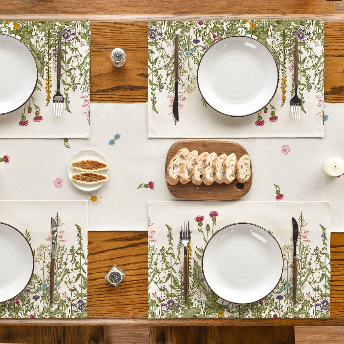 Artoid Mode wildflower pattern dining placemats brighten kitchen and dining spaces.