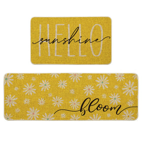 Artoid Mode Yellow Daisy Hello Sunshine Bloom kitchen mat 17x29 enhances style and comfort in the kitchen