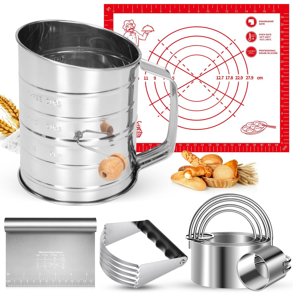 ARTOSHIN 9-piece pastry set with stainless steel tools for versatile home baking