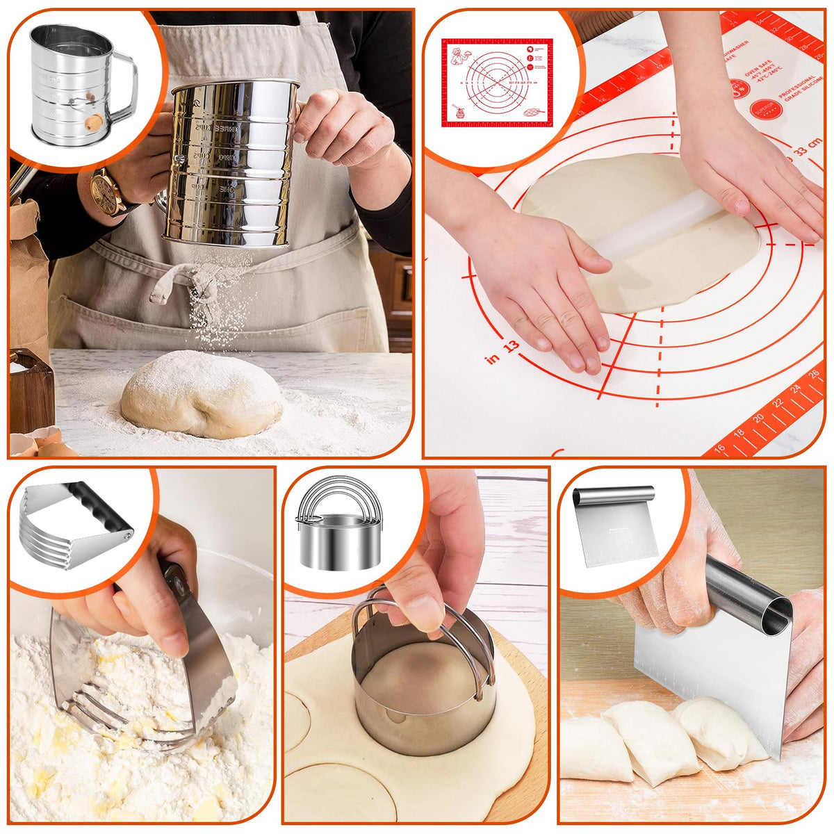 ARTOSHIN pastry cutter with engraved measurements for consistent portions
