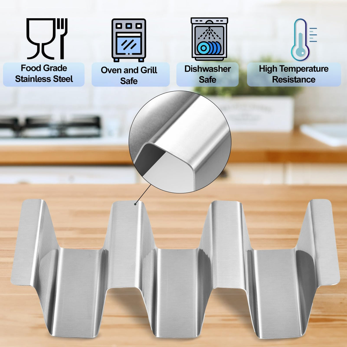 ARTTHOME stainless steel stands provide sturdy support for family meals.