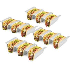 ARTTHOME four-stand taco holders hold three tacos per stand for tidy plates.