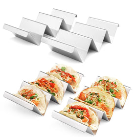 ARTTHOME taco holders 4-pack assembled, sturdy stainless steel keeps tacos upright.