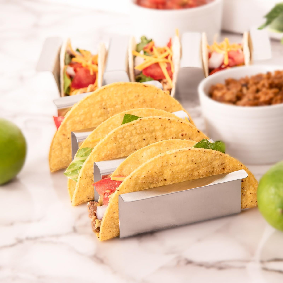 ARTTHOME taco stands help create a stylish party setup.