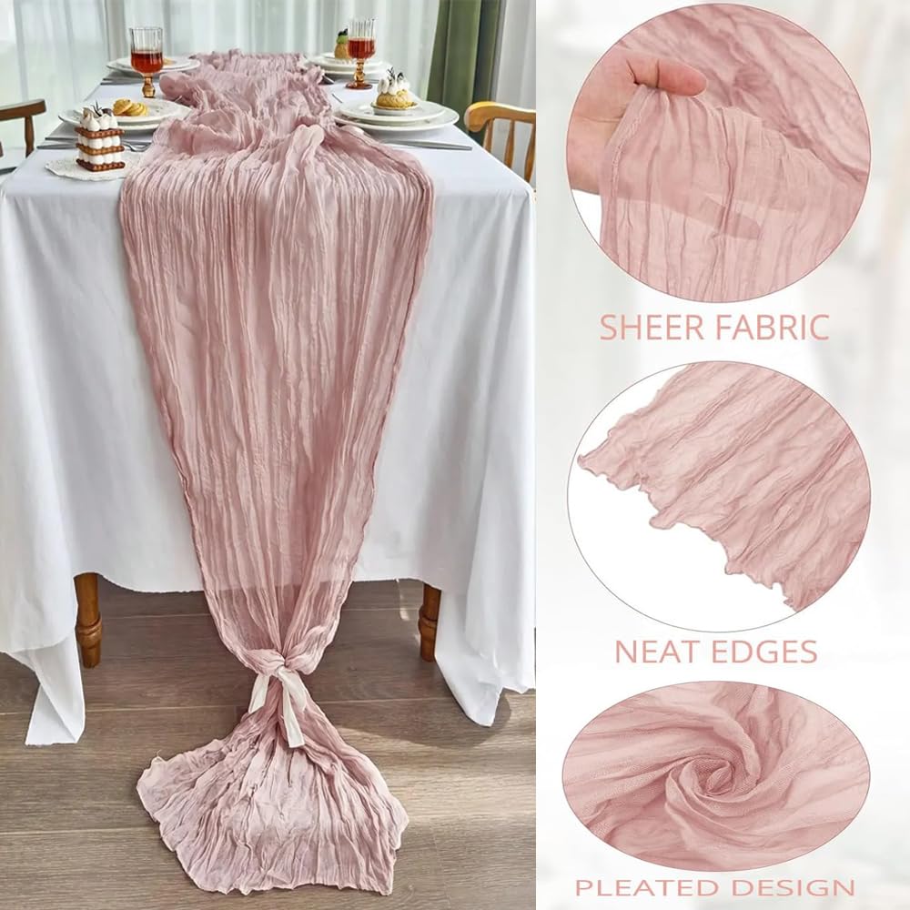 Arucxlzq boho wedding dusty pink runner enhances shabby-chic decor.