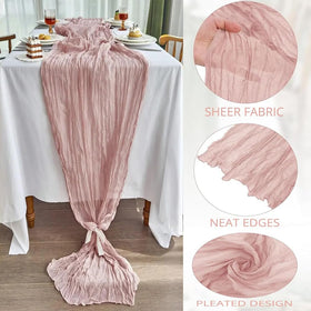 Arucxlzq boho wedding dusty pink runner enhances shabby-chic decor.