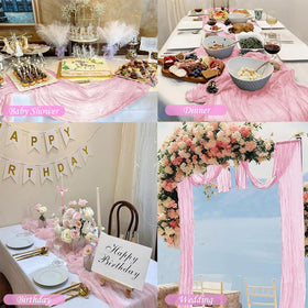 Arucxlzq easy-care gauze table runner is machine washable