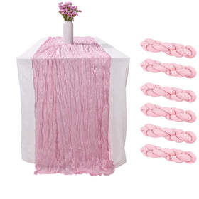 Arucxlzq light pink gauze table runner adds soft romance to a wedding table