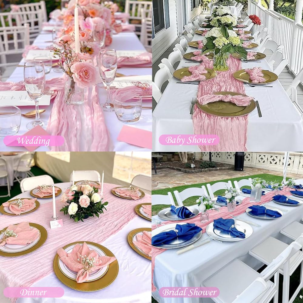 Arucxlzq six-pack gauze table runners provide flexible event decor options