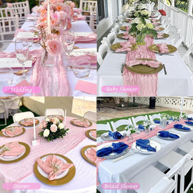 Arucxlzq six-pack gauze table runners provide flexible event decor options