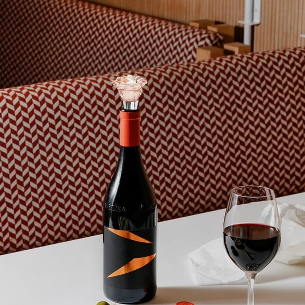 Arvintas wine stopper in bottle mouth demonstrates easy airtight sealing.