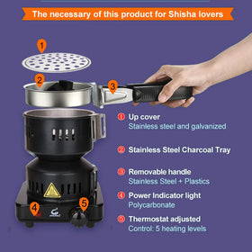 ASANMA ETL charcoal starter long cord allows flexible placement