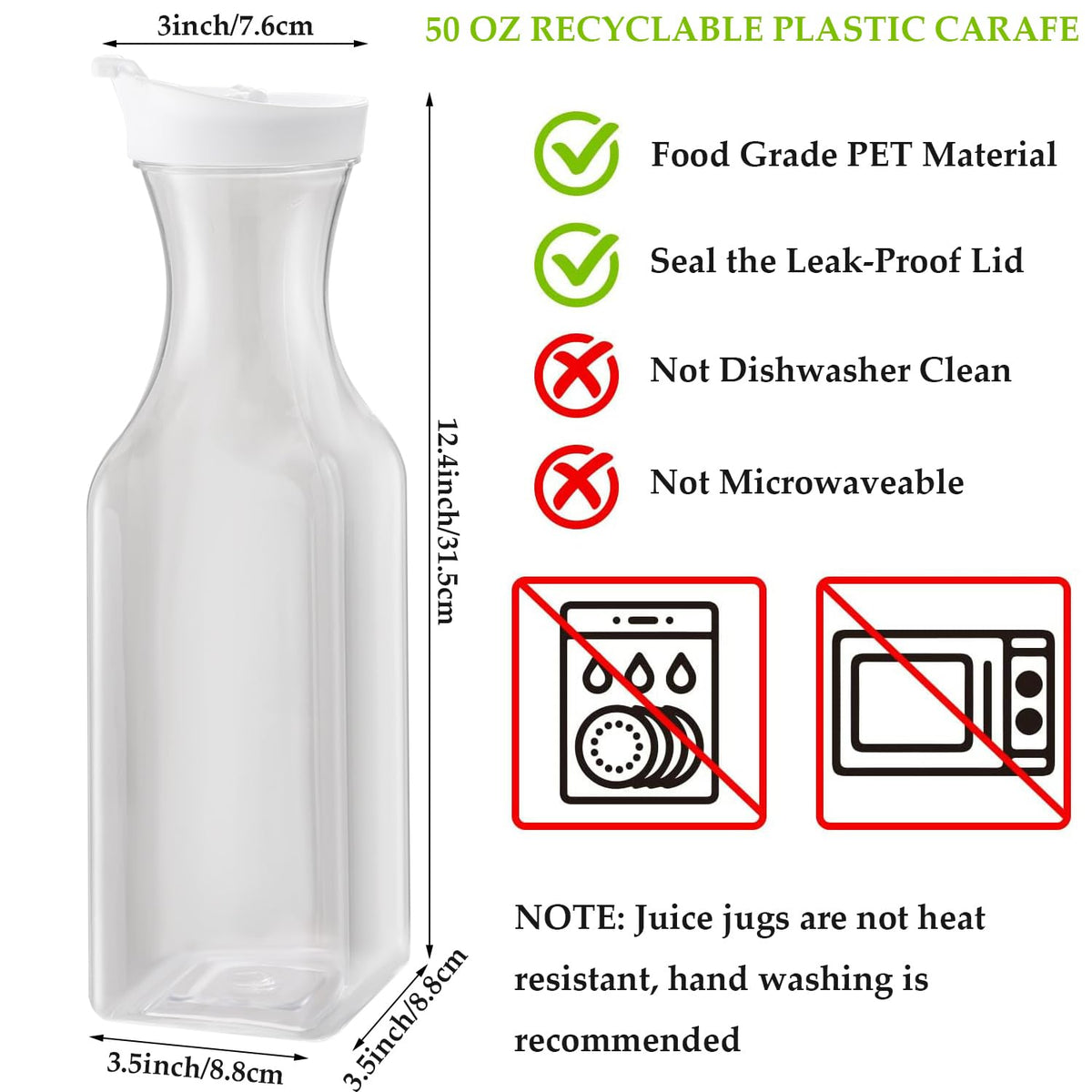 ASANMEYO flip-top lid carafe prevents spills during serving