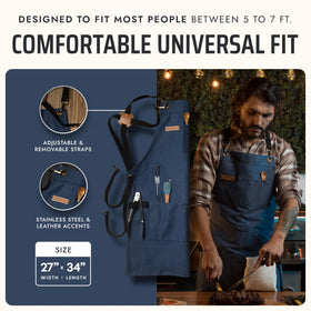 Asaya 10oz canvas Apron feels sturdy for daily kitchen or outdoor use