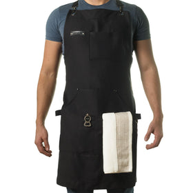 Asaya Chef & BBQ Apron front view shows sturdy 10oz canvas for daily cooking