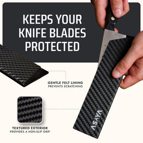 Asaya textured exterior grip design improves knife insertion control