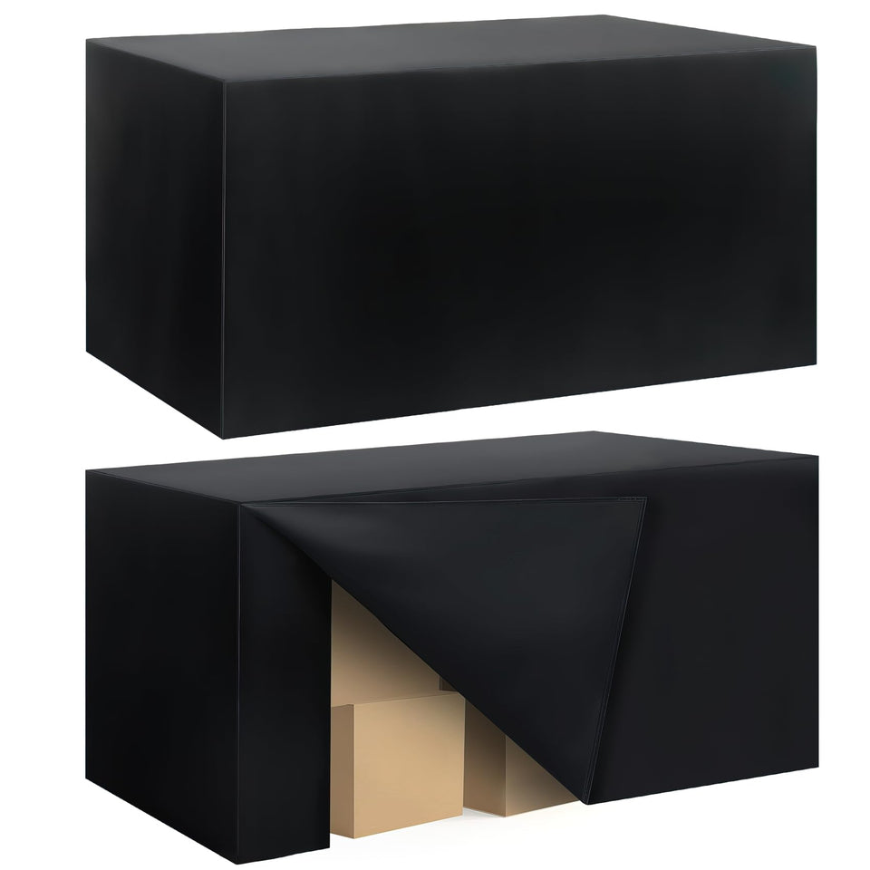 Ascoza 2-pack fitted tablecloth in black for 4ft tables, clean professional look.