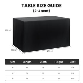 Ascoza fitted tablecloth open-back design for easy under-table access.
