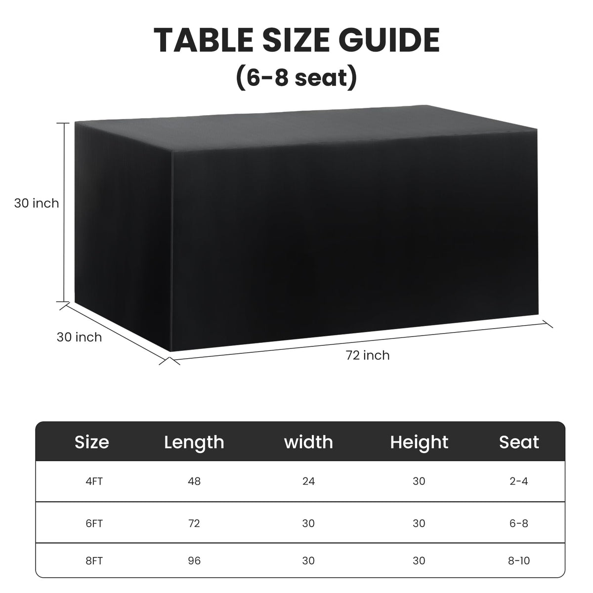 Ascoza open-back design tablecloth provides storage space during weddings and banquets.