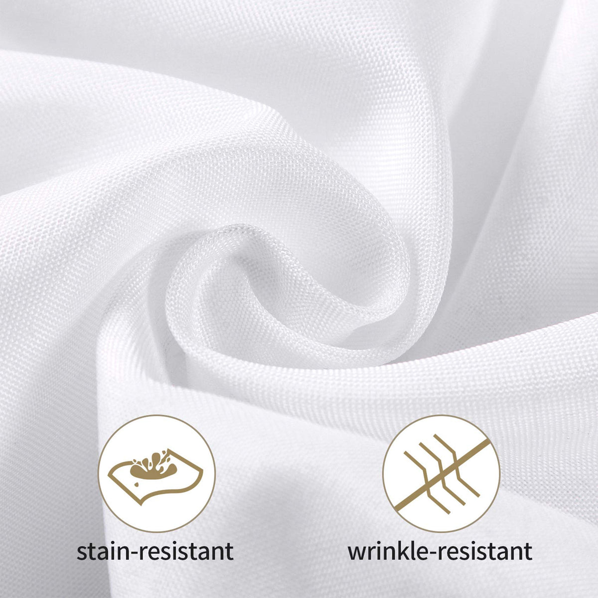 Close-up of Ascoza white 17x17 napkins showing soft polyester fabric