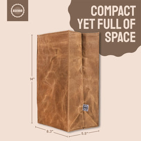 ASEBBO waxed canvas lunch bag leakproof liner, spill-free lunches.