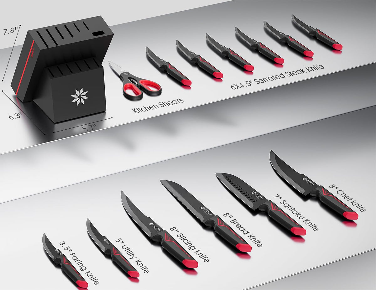 ASETY 15-degree edge blades close-up showing precise, smooth slicing