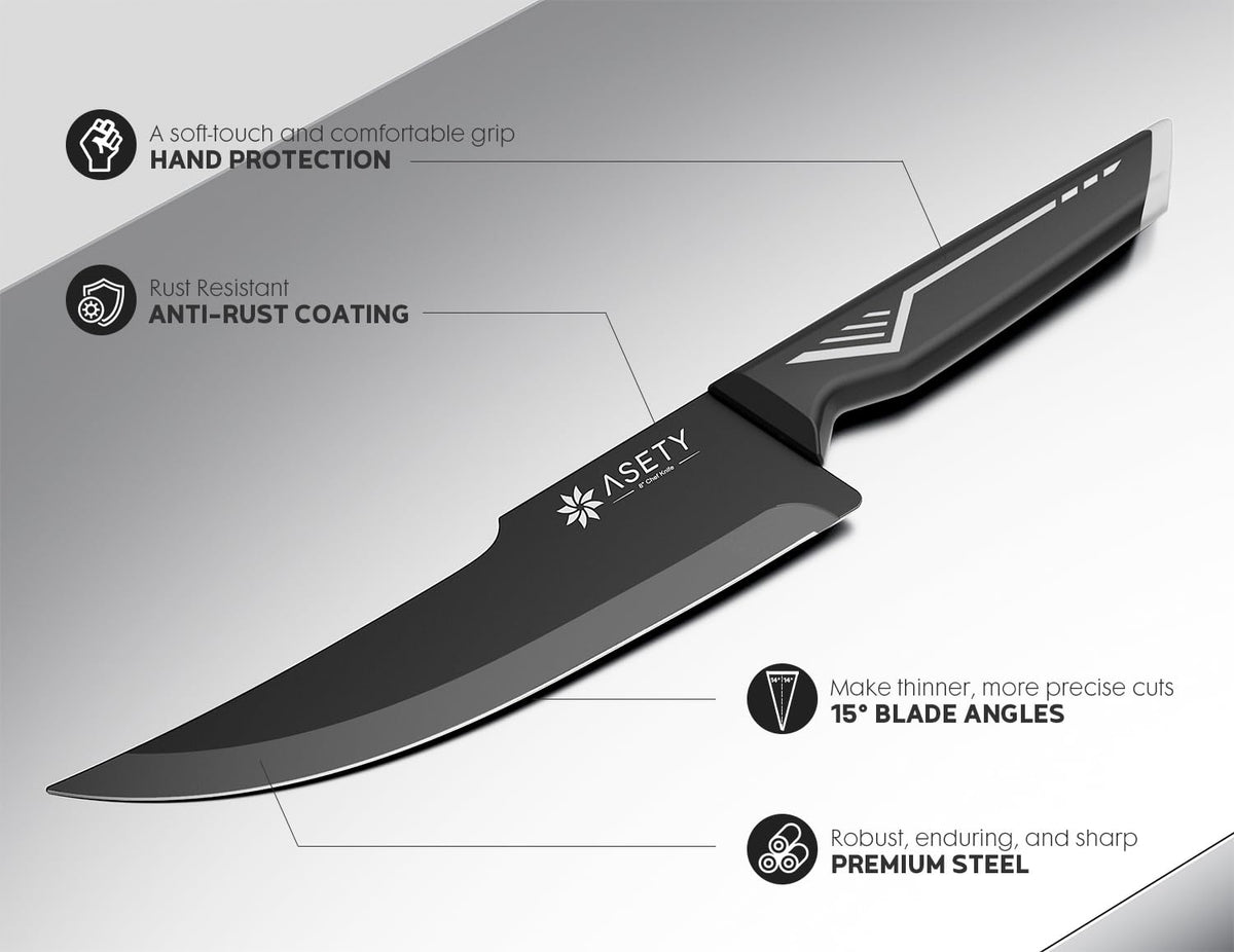 ASETY kitchen scissors included for herbs and packaging
