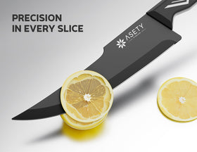 ASETY six steak knives ready for serving and plating