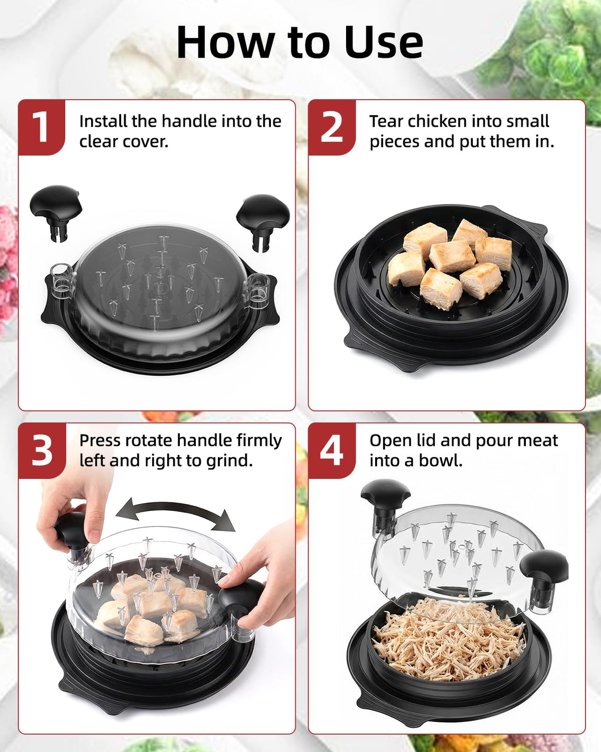 ASHDOL sturdy ergonomic handle provides comfortable operation during heavy shredding.