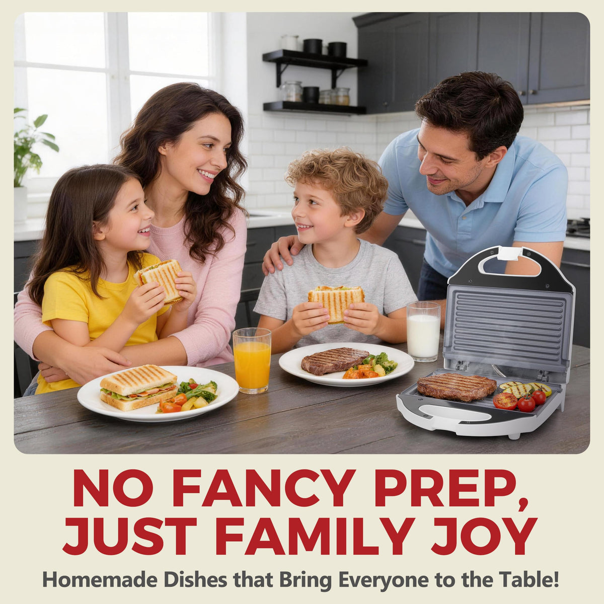 Easy wipe-clean non-stick surface after cooking on AshGlen press